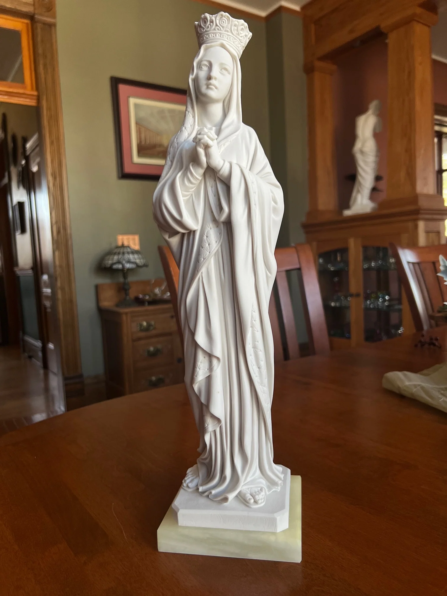 Virgin Mary Queen of Heaven Bonded Alabaster Statue 17.5"