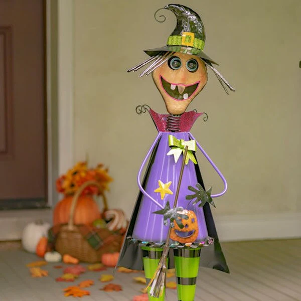 Agnes Iron Halloween Witch Garden Statue - Image 4