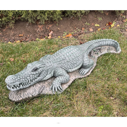 Alligator Water Feature Piped Sculpture 39" Long - Image 6