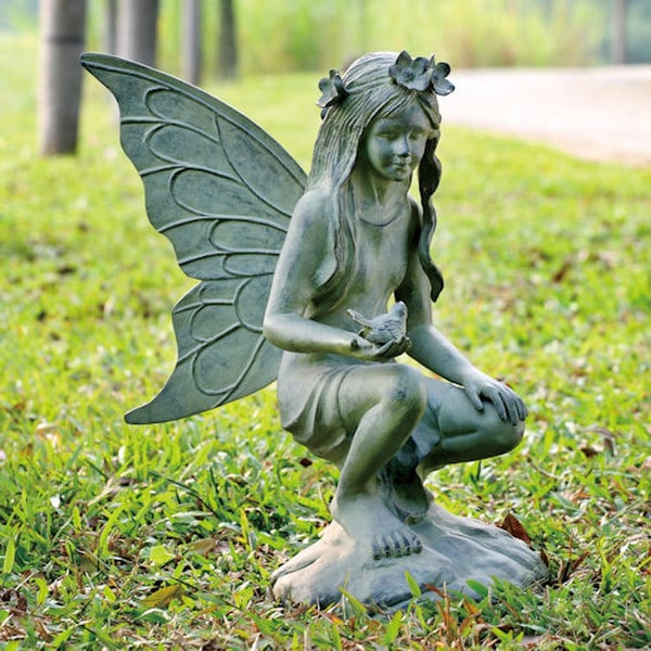 Aluminum Garden Fairy Sprite Sculpture - Image 2