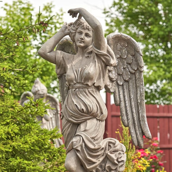 Angel Life Size Garden Statue 72.5" High - Image 3