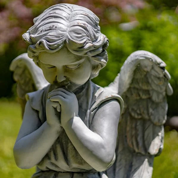 Angel Praying on Pillar Garden Statue 28" H - Image 4