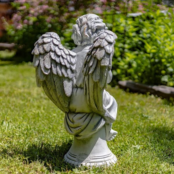 Angel Praying on Pillar Garden Statue 28" H - Image 6