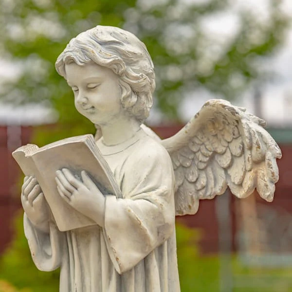 Angel Reading Book Garden Sculpture 39" High - Image 5