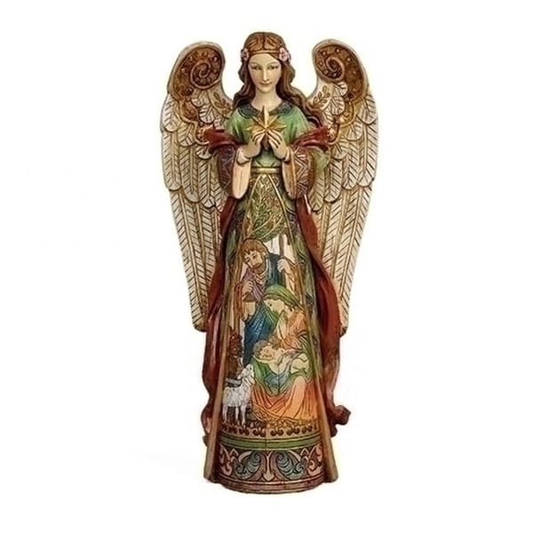 Angel Statue with Nativity Scene