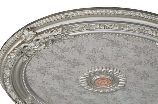 Antique Silver Round Ceiling Medallion 36" - Image 3