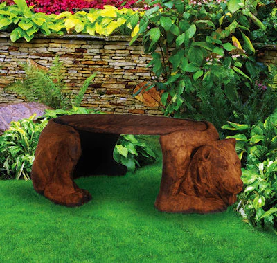 Bear Garden Bench Large Outdoor Cast Stone Seating - Image 2