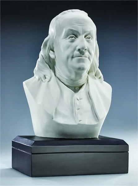 Ben Franklin Bust 6" High White