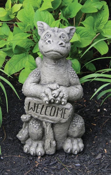 Big Grinsey Garden Welcome Dragon Statue 18.75" H - Image 2