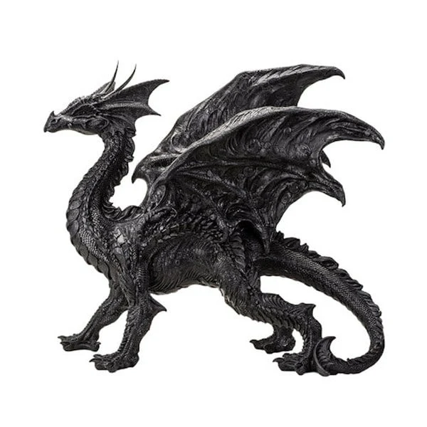 Black Dragon Sculpture Shadow-fire Sentinel