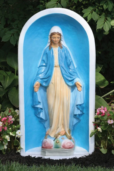 Blessed Mother Mary in Grotto Statue Detailed