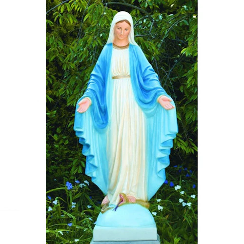 Blessed Mother Mary Hand Painted Sculpture 5'4" - Image 2