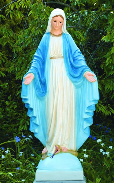 Blessed Mother Mary Hand Painted Sculpture 5'4" - Image 3