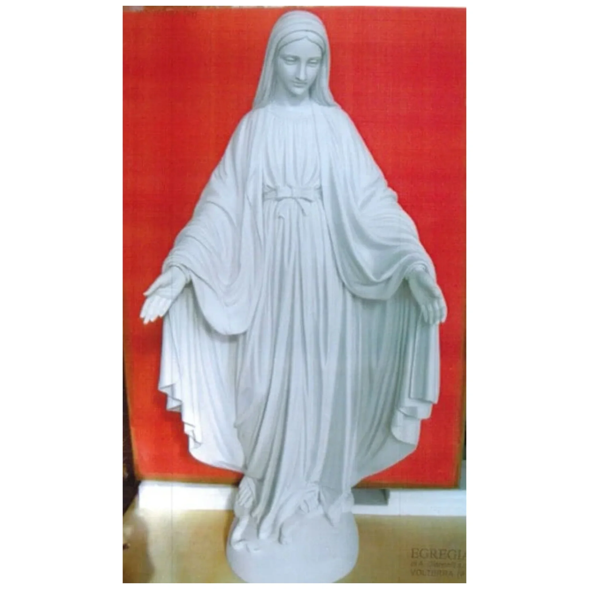 Bonded Marble Virgin Mary Madonna Sculpture - Image 2