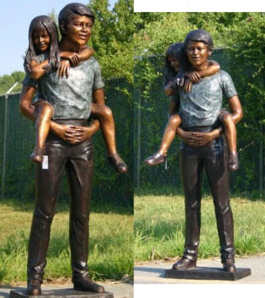 Boy And Girl Playing Piggyback