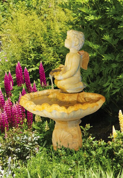 Angelic Boy Cherub Garden Fountain – 37" High - Image 3