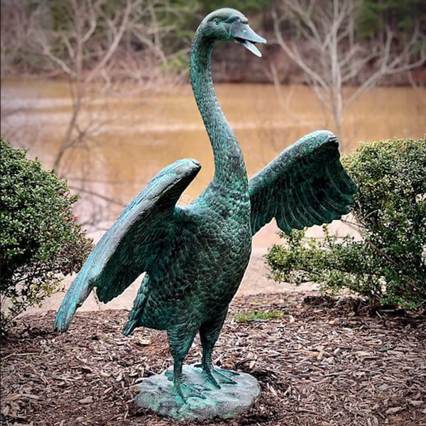 Bronze Swan Water Feature Sculpture - Image 2