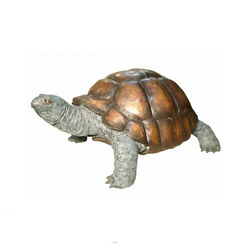 Bronze Turtle Statue Two-Tone Water Feature 27" High - Image 4