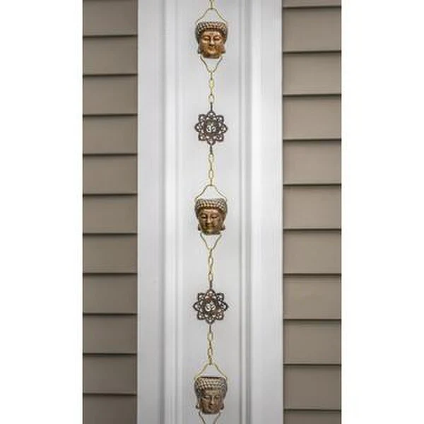Buddha Rain Chain Copper Downspout - Image 3