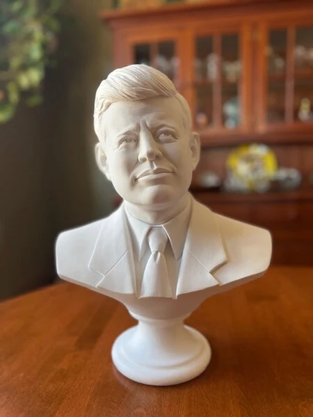 Bust of J.F. Kennedy Marble Sculpture - Image 3