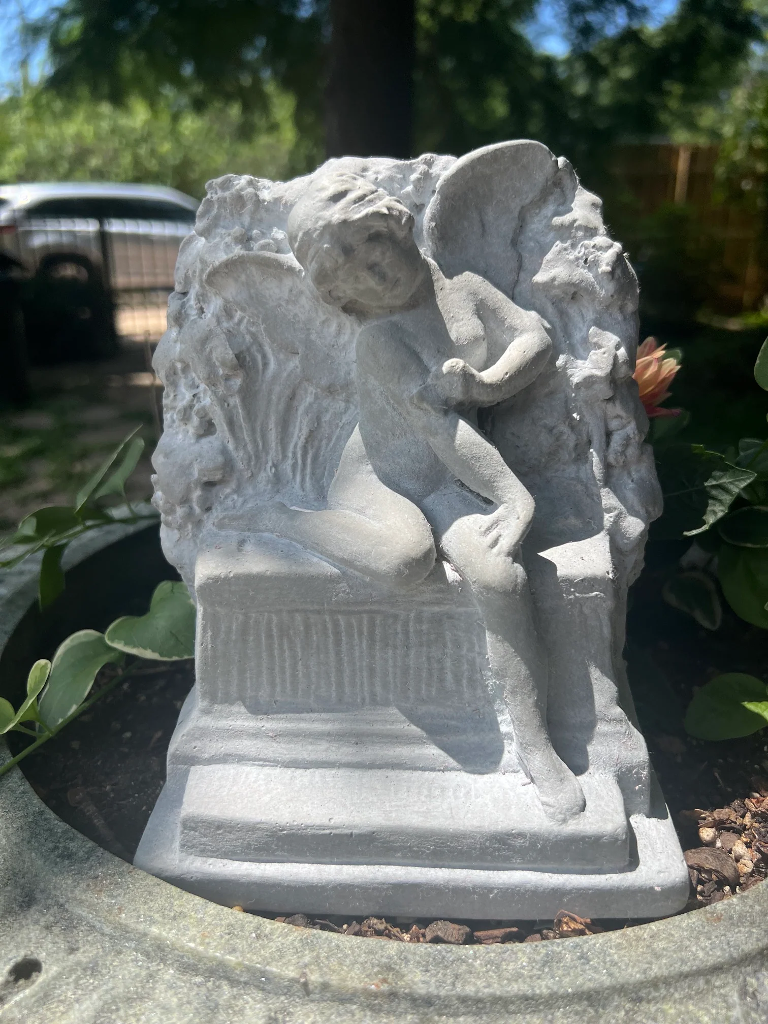 Butterfly Fairy Antique Garden Sculpture 7.5" High - Image 5