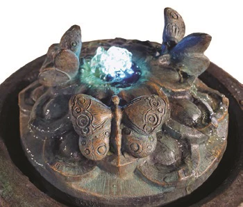 Butterfly Bubbler Garden Fountain with Light 16.5" High - Image 2