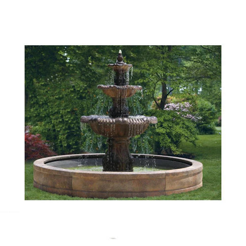 Calabria Cement Fountain with Surround Fiberglass Pool