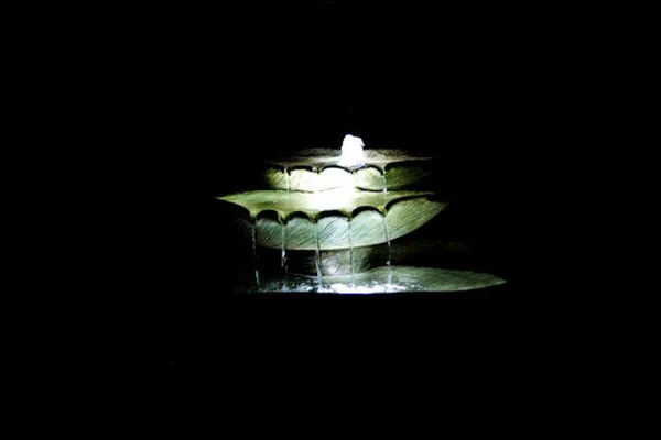 Cascading Leaf Fountain Cast Stone Lighted - Image 2