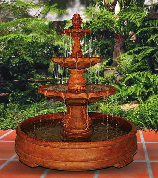 Classical Finial Fountain in Large Pool Three Tier 58" High - Image 3
