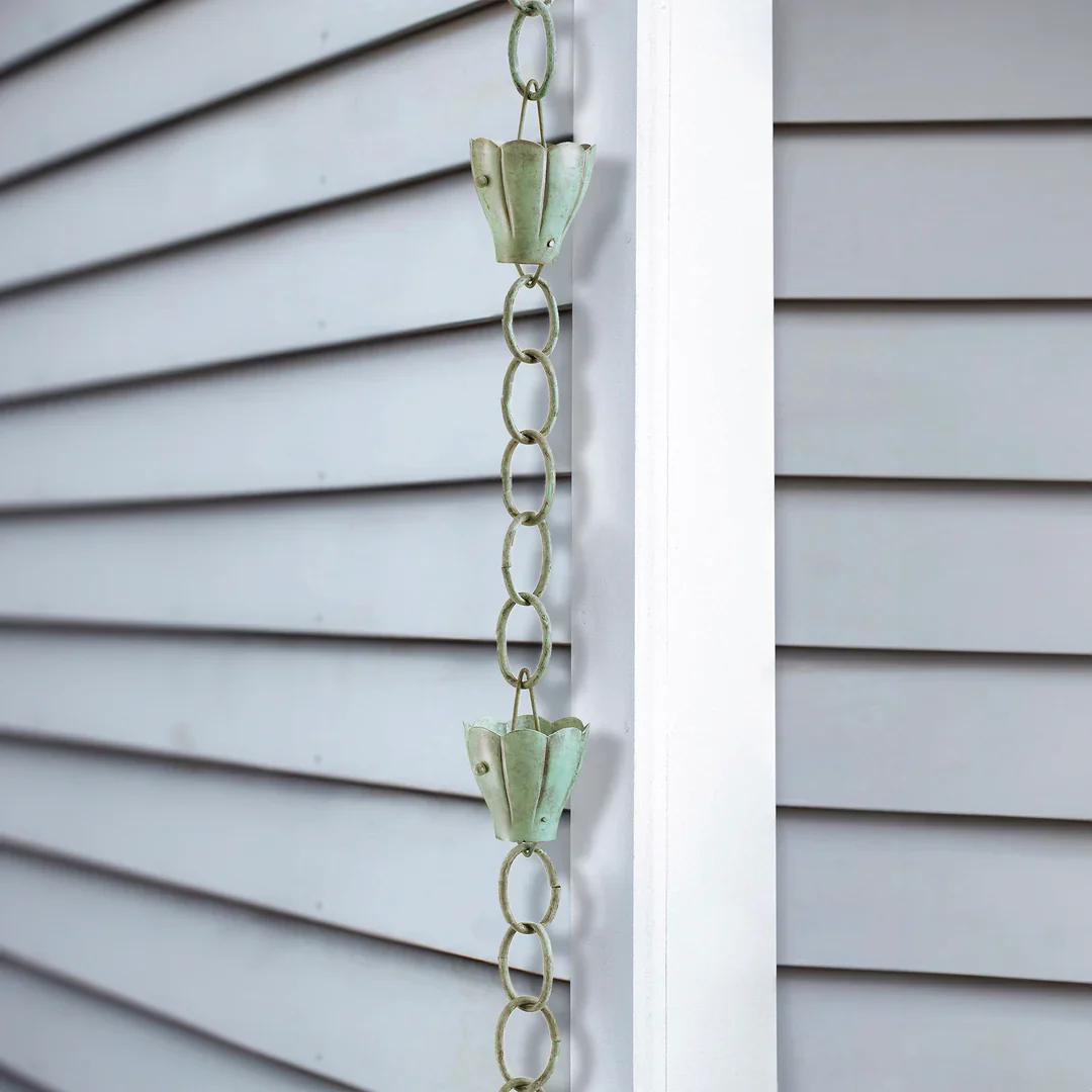 Crocus Rain Chain 6 Cup Links Downspout - Image 5