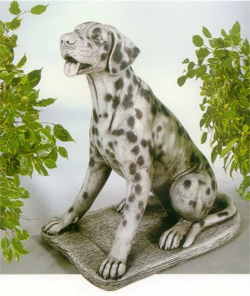 Dalmatian Dog Statue 27" High Cast Stone Firehouse Sculpture - Image 2