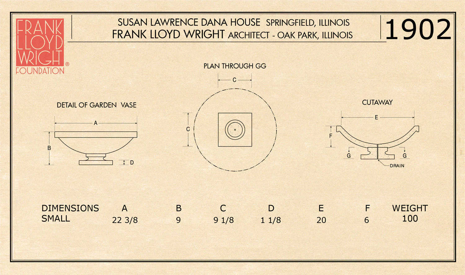 Dana Residence Vase by Frank Lloyd Wright Small Planter - Image 3