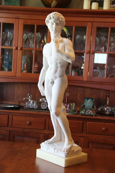 David By Michelangelo Marble Sculpture 36" High - Image 3