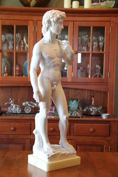 David By Michelangelo Marble Sculpture 36" High - Image 4