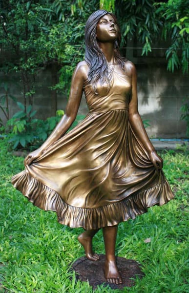 Debutant Girl Garden Bronze Sculpture 48" High - Image 5