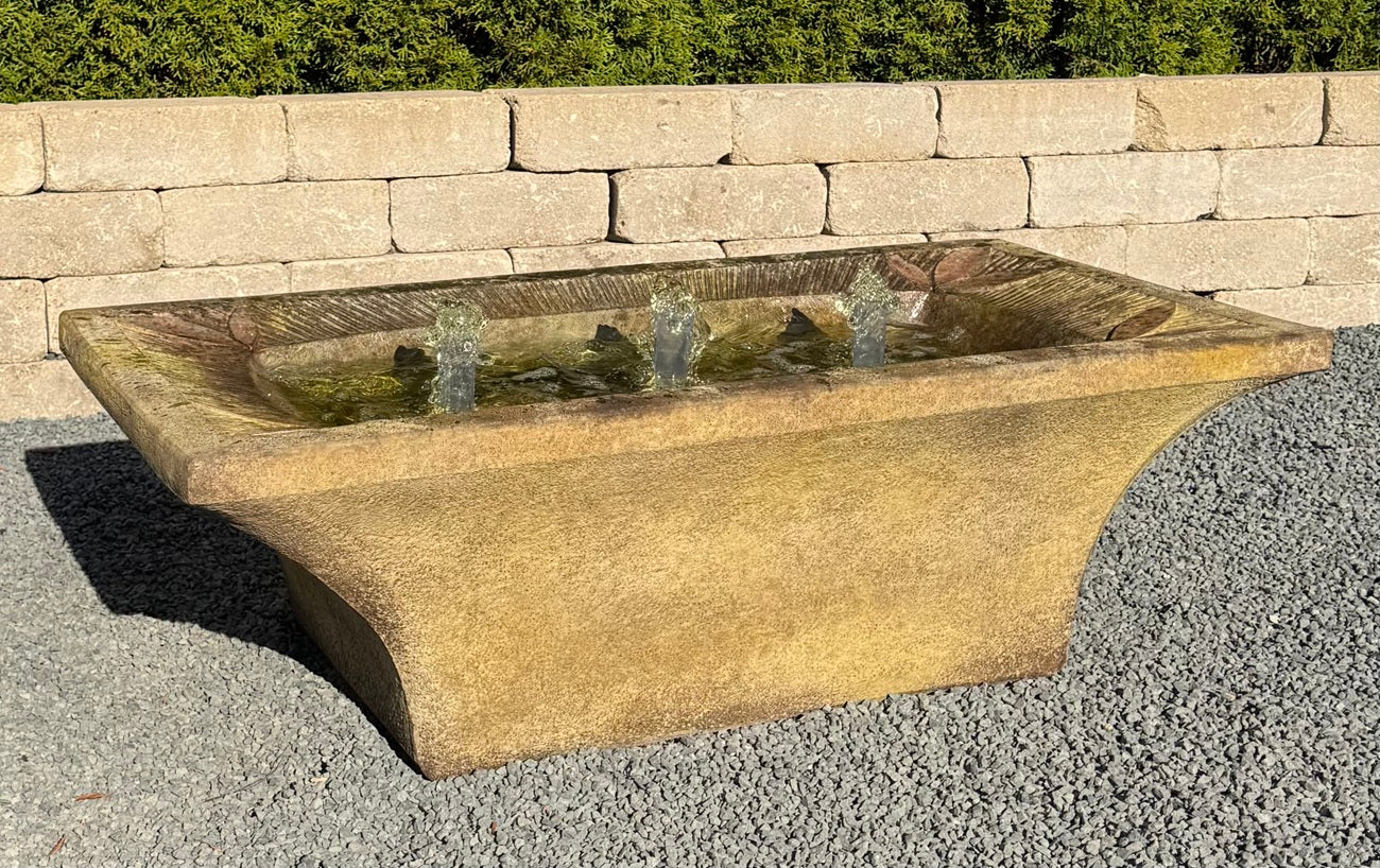 Art Deco Motif Garden Cement Fountain 40" Wide
