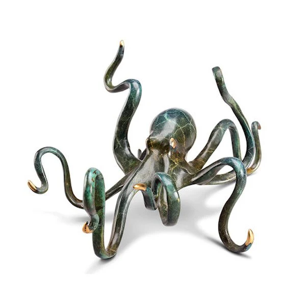 Deep Sea Delight Octopus Brass Statue