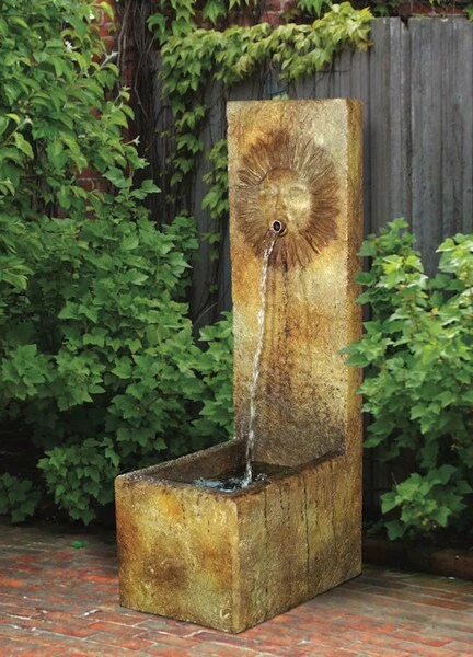 Del Sole Single Spouting Sun Fountain Lighted 39" High - Image 2