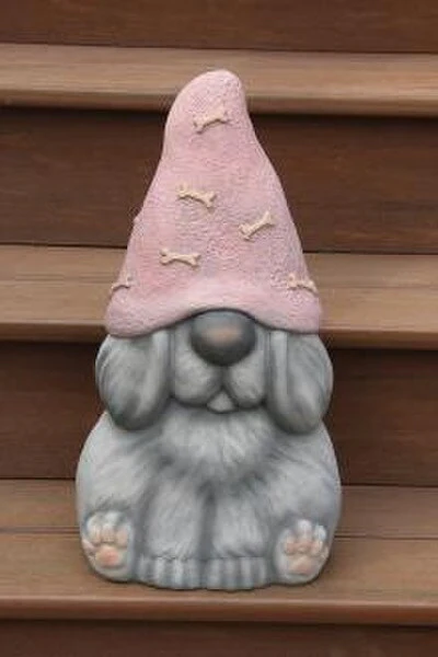 Dog Garden Gnome Statue 19" High Grey - Image 2