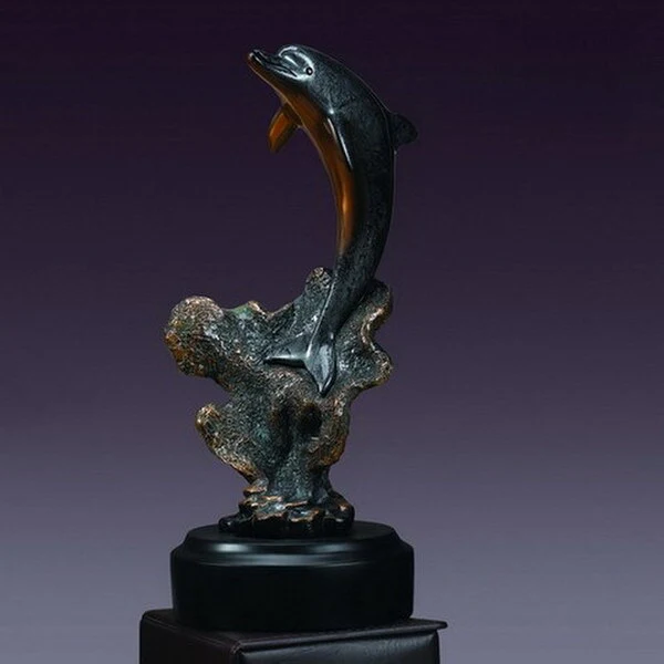 Dolphin Sculpture 10.5 " High - Image 2