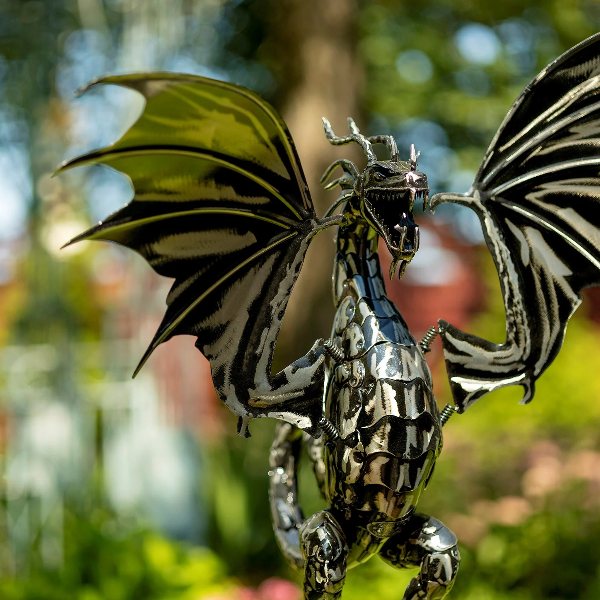 Wind Motion Dragon Garden Stake Sculpture 83.5" Tall - Image 8