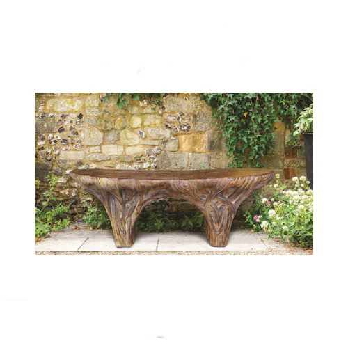 Driftwood Garden Cement Bench 44" L - Image 4