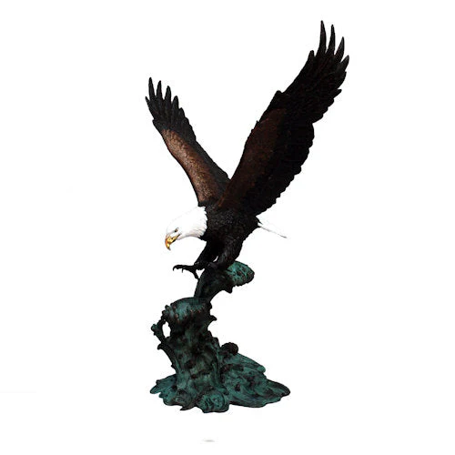 Eagle on Crested Waters Bronze Sculpture 48" High
