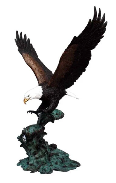 Eagle on Crested Waters Bronze Sculpture 48" High - Image 3