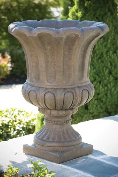 Egg And Dart Fluted Urn 32" High