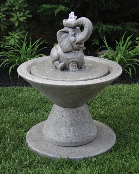 Elephant Good Luck Fountain Lights Up 30.5" High