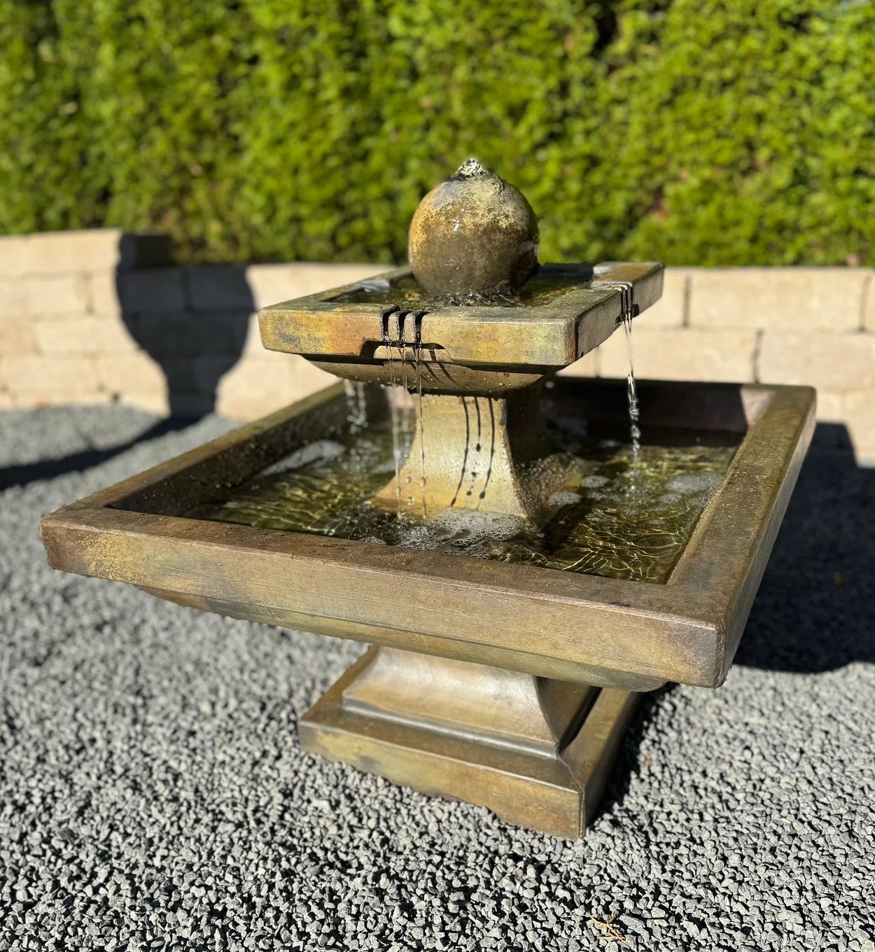 Equinox Square Fountain with Light – 24" High