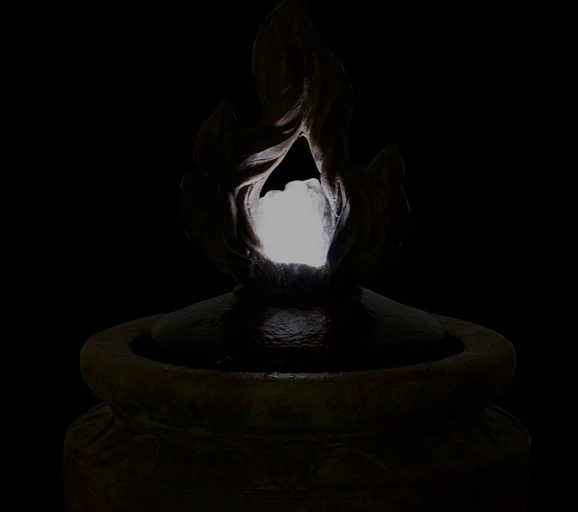 Eternal Flame Garden Fountain with Light – 25" High - Image 3