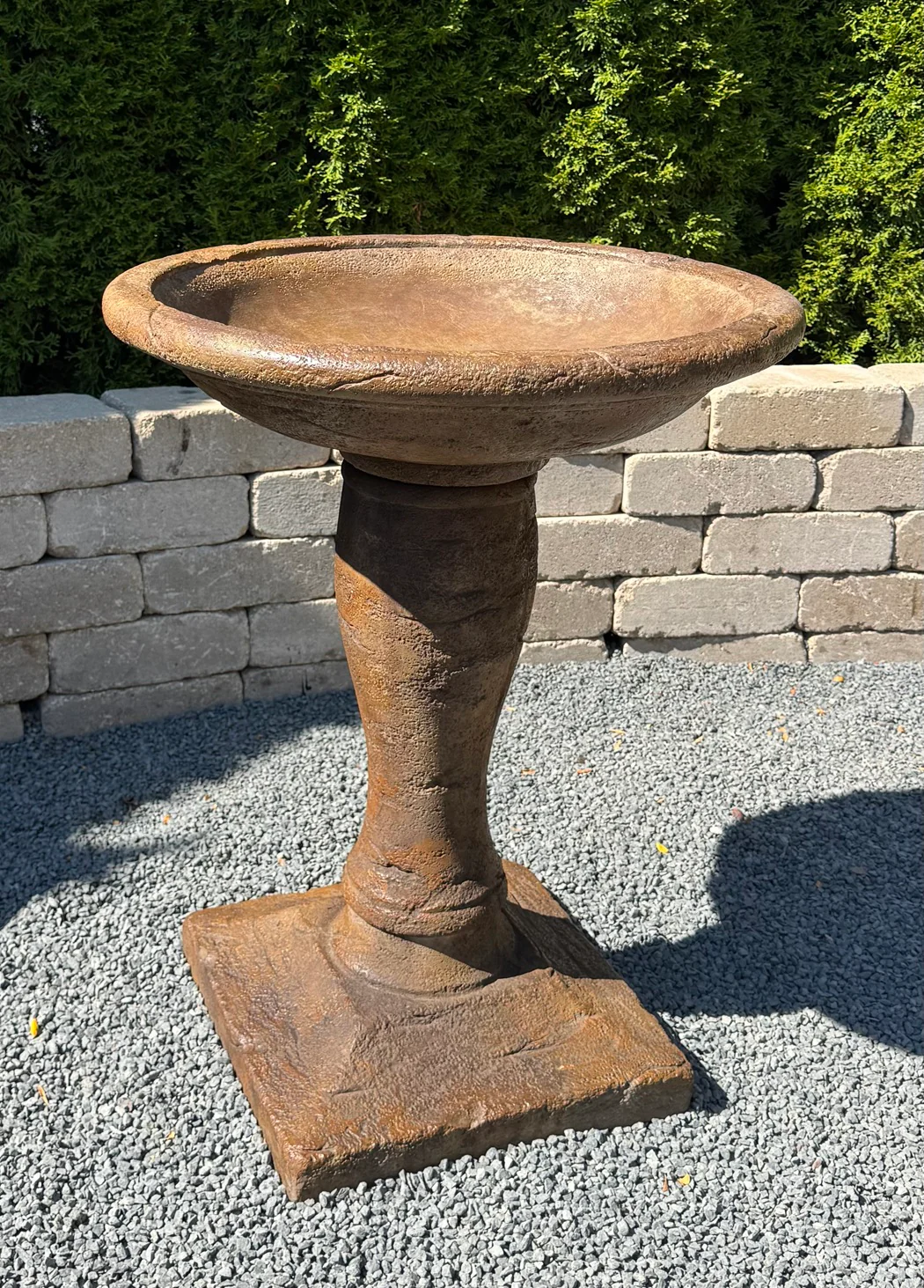 Europa Plinth Cast Stone Birdbath – 31" High