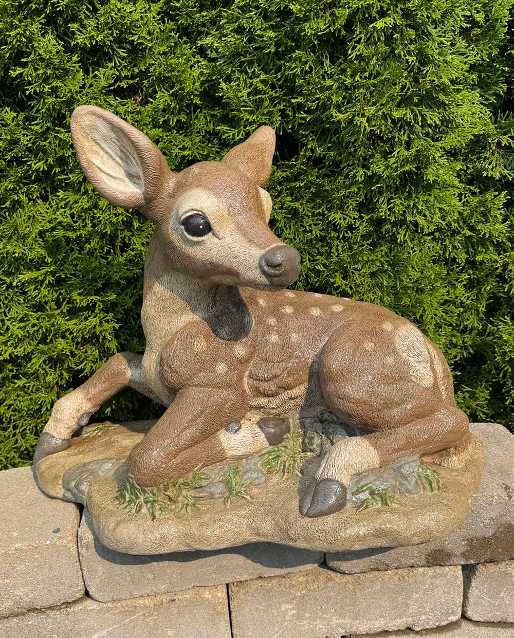 Fawn Rising On One Leg Deer Garden Sculpture